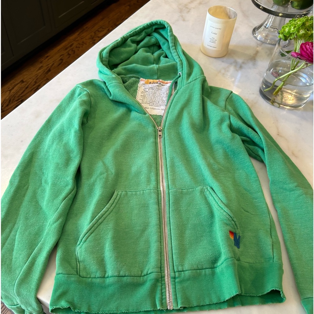 Aviator Nation- green - size S- zip up sweatshirt